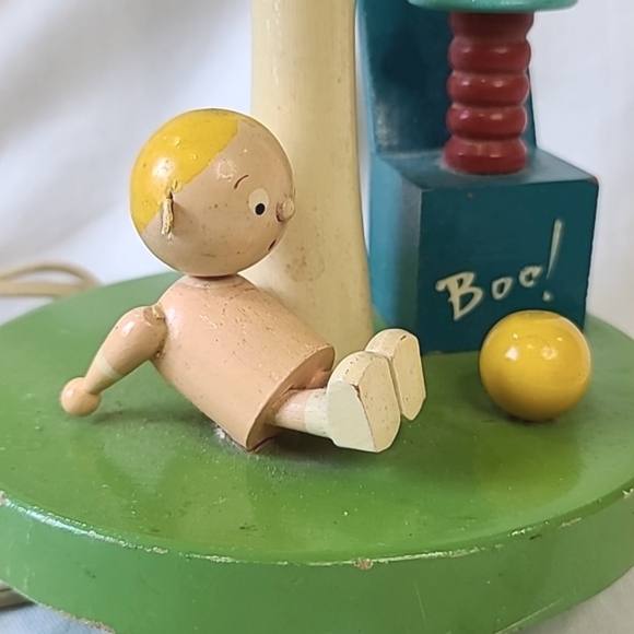 Vintage Painted Wood Children's Lamp - Picture 5 of 5